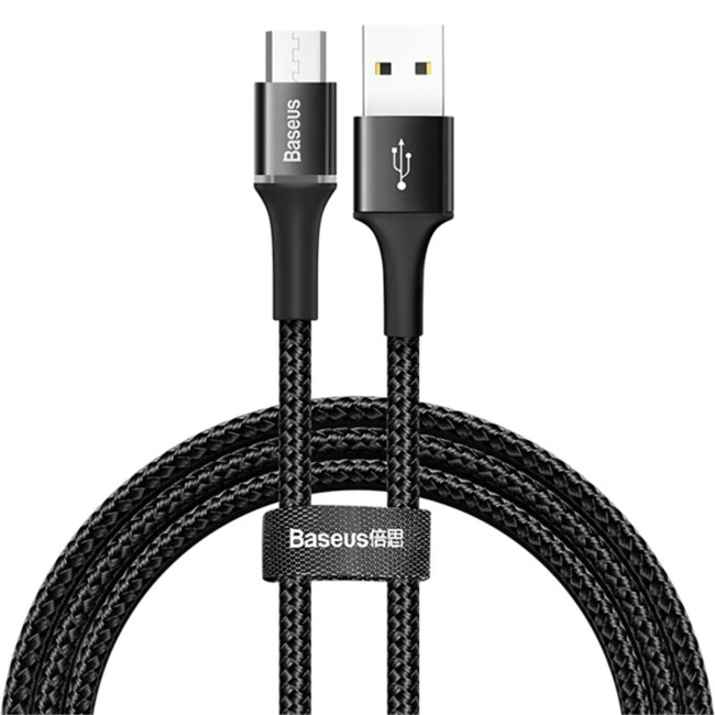 Baseus Halo 3A Micro Usb 1 M Şarj Kablosu-Siyah